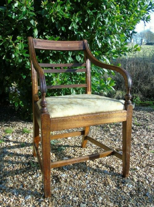 George III Mahogany / Oak Elbow Desk Chair
