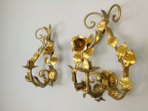 Antique Pair French Gilt Wall Sconces