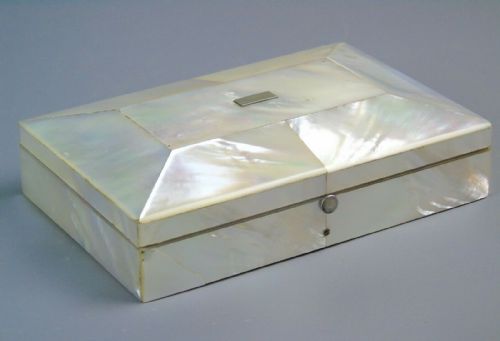 Antique Mother of Pearl Lidded Jewellery Box