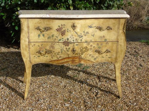 French Louis XV Style Hand Painted Commode Chest
