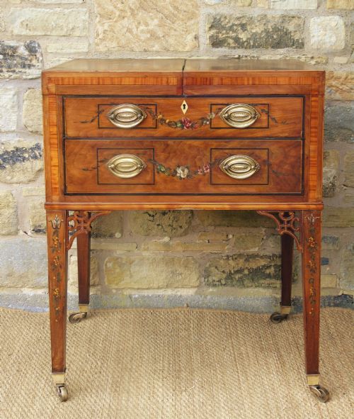 Pretty Antique Dressing Chest  Rare Hand Painted Georgian