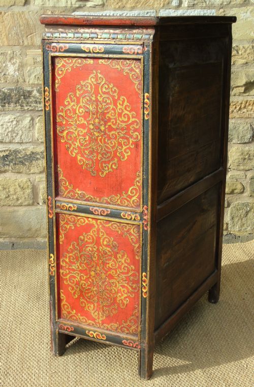 fig 1. Stunning 19th Century Tibetan Hand Painted Cabinet