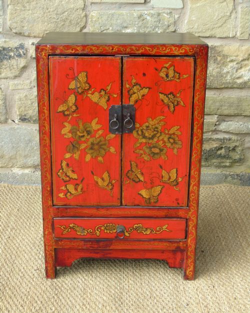 Antique Chinese Red Lacquer Cabinet