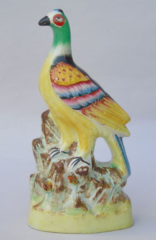 Rare Early 19th Century Staffordshire Pottery Pigeon