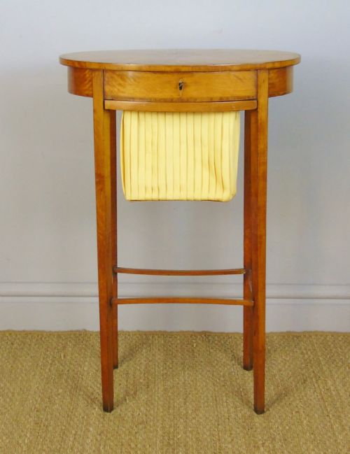 Pretty Victorian Satinwood Sewing Table