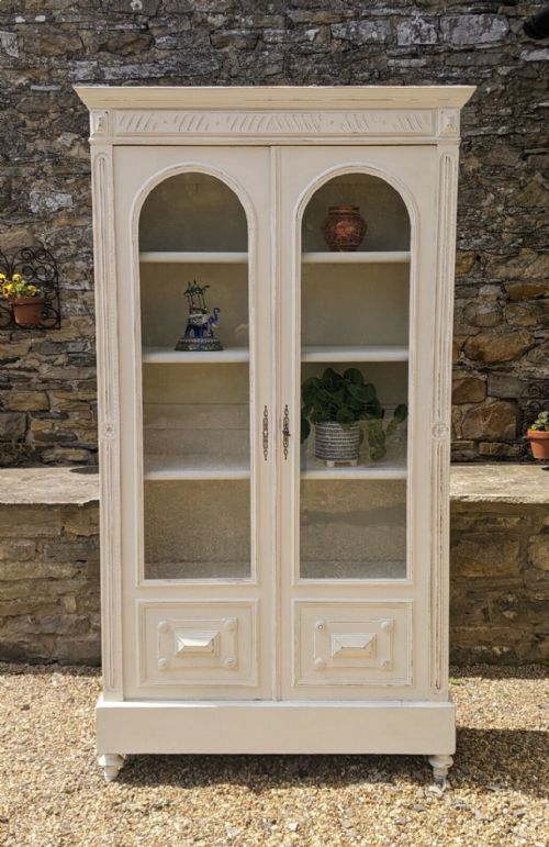 19th Century French Hand Painted Bookcase Cabinet