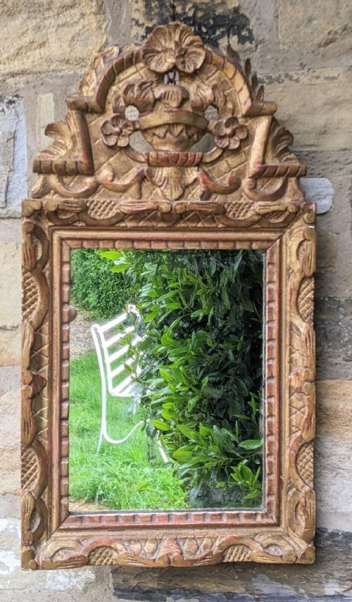 Charming Italian Rococo Gilt Pier Glass Mirror