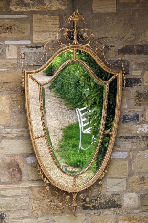 Large Regency Adam’s Style Gilt Mirror