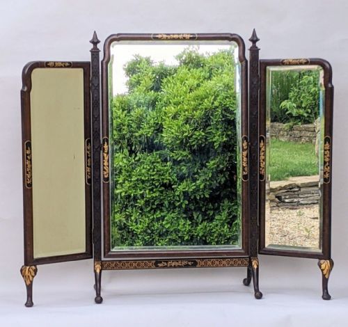 Good Very Large Mahogany Chinoiserie Dressing Mirror