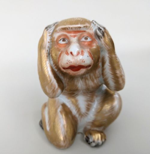 Japanese Kutani Model of a Monkey Meiji Period