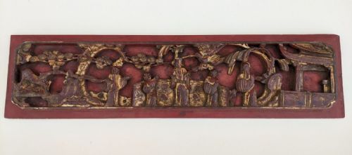 Antique Chinese Giltwood Carved Temple Panel