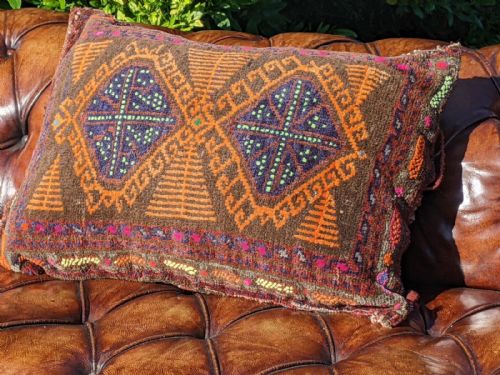 Antique Handwoven Carpet Cushion Bagface