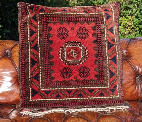 Antique Handwoven Carpet Cushion Bagface