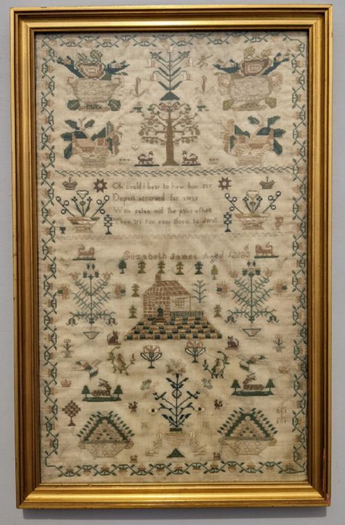 Good 19th Century Sampler Embroidery Elizabeth James Aged 12 1836