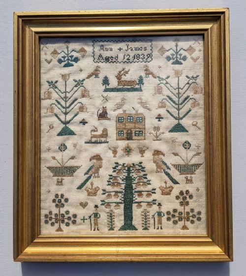 Good 19th Century Sampler Embroidery Ann James Aged 12 1839