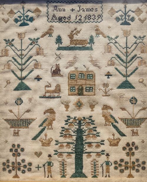 fig 1. Good 19th Century Sampler Embroidery Ann James Aged 12 1839