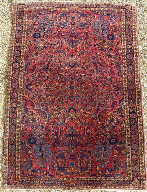 Good Antique Saroukh Carpet / Rug