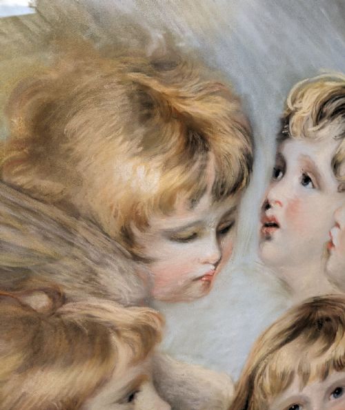 fig 1. Stunning Original Pastel Portrait Angel Heads after Joshua Reynolds