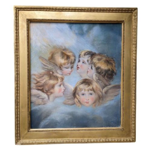 fig 2. Stunning Original Pastel Portrait Angel Heads after Joshua Reynolds