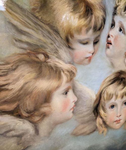 fig 4. Stunning Original Pastel Portrait Angel Heads after Joshua Reynolds