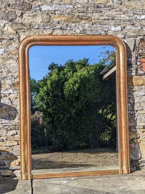 Beautiful Antique French Arched Gilt Mirror