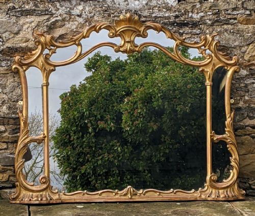 Good English Antique Gilt Overmantel Mirror