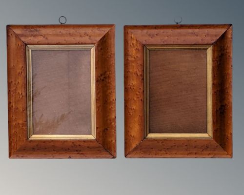 Good Pair Georgian Burr Walnut Frames. (No 20)