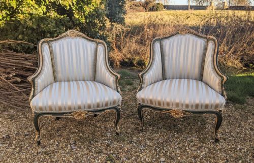 fig 1. Pretty Pair of Petite French Armchairs