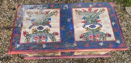 fig 1. Beautiful Scandinavian Hand Painted Dowry Chest