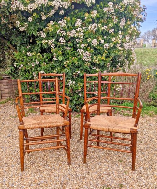 fig 1. Beautiful Set of Sussex Chairs Arts and Crafts