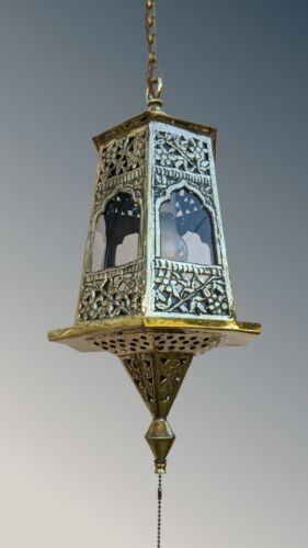 Antique Brass Hanging Lantern Eastern / Islamic Style
