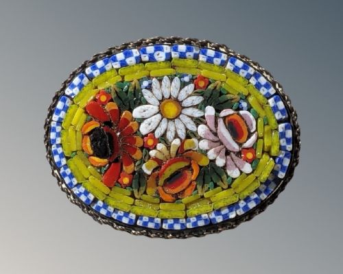 fig 1. Antique Micro Mosaic Millefiore Brooch