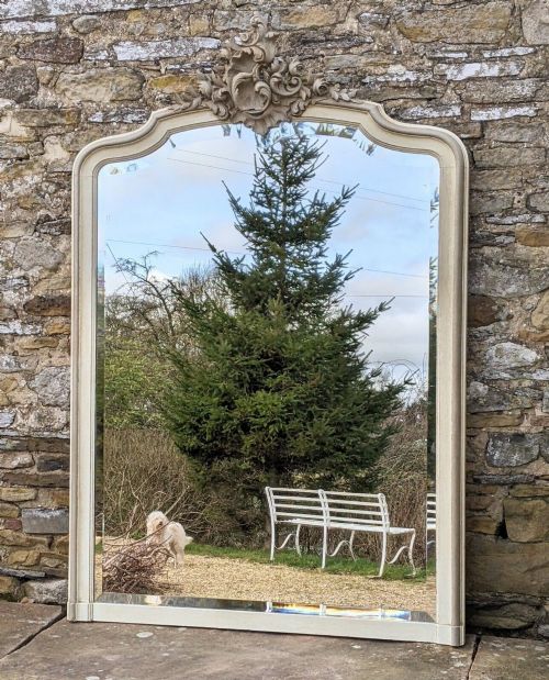 Large Antique French Arched Mirror 