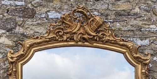 fig 1. Good Antique Arched French Gilt Mirror