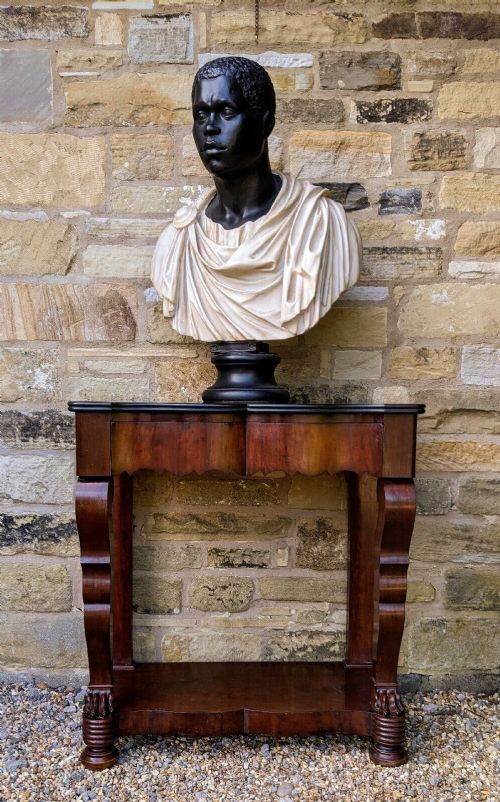 Neat Mahogany & Marble Console Table