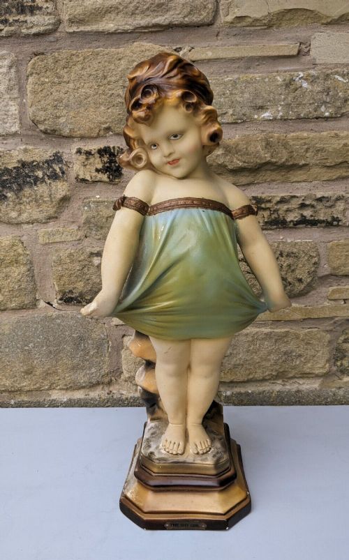Art Deco Shy Girl Chalk Figure