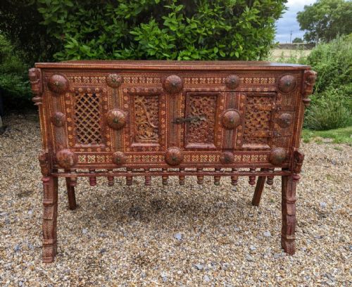 Fabulous Indian Polychrome Dowry Chest / Majus Chest