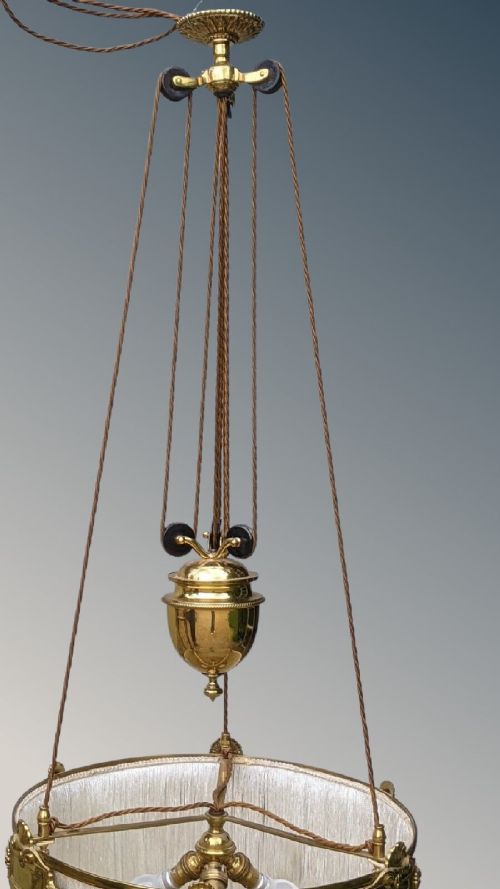 fig 1. Beautiful Early 20th Century Rise & Fall Room Light