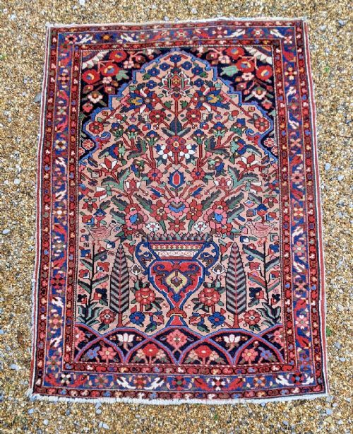 Antique Bakhtiari Carpet Prayer Rug