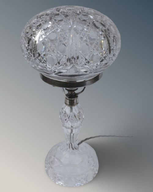 Antique Cut Crystal Table Lamp