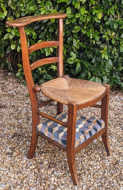 Antique French Country Prayer Chair