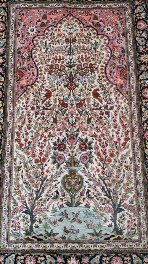 fig 1. Antique Silk Carpet Rug