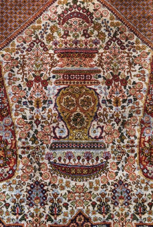 ANTIQUE SILK RUG CARPET - ADDITIONAL PHOTO 1