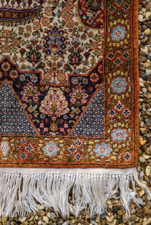 ANTIQUE SILK RUG CARPET - ADDITIONAL PHOTO 3