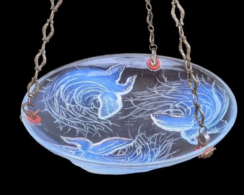 fig 1. Very Pretty Sabino Opalescent Glass Light Shade Lalique Style