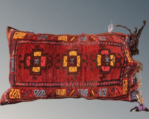 Antique Bag Face Cushion Hand Woven