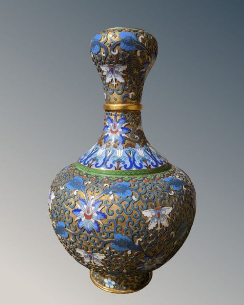 Chinese Champleve Cloisonne Vase