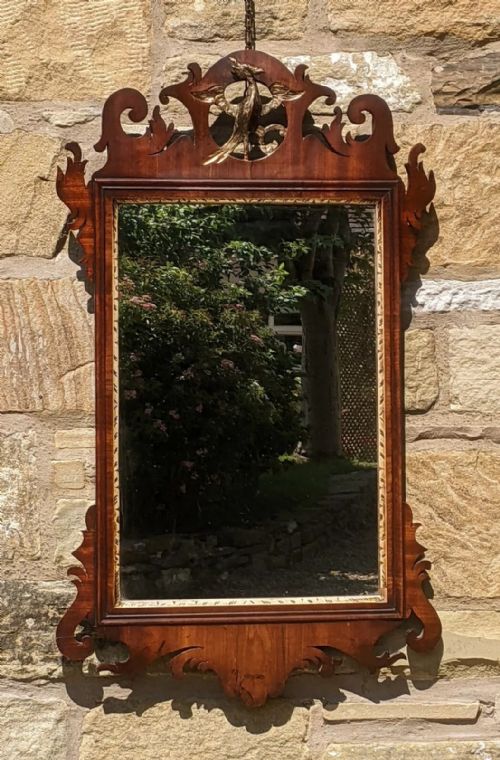 Regency Mahogany & Parcel Gilt Pier Glass Mirror Ho Ho Bird