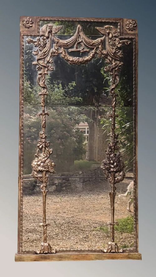 fig 1. Elegant 18th Century Style Trumeau Mirror Floor Standing Pier Glass