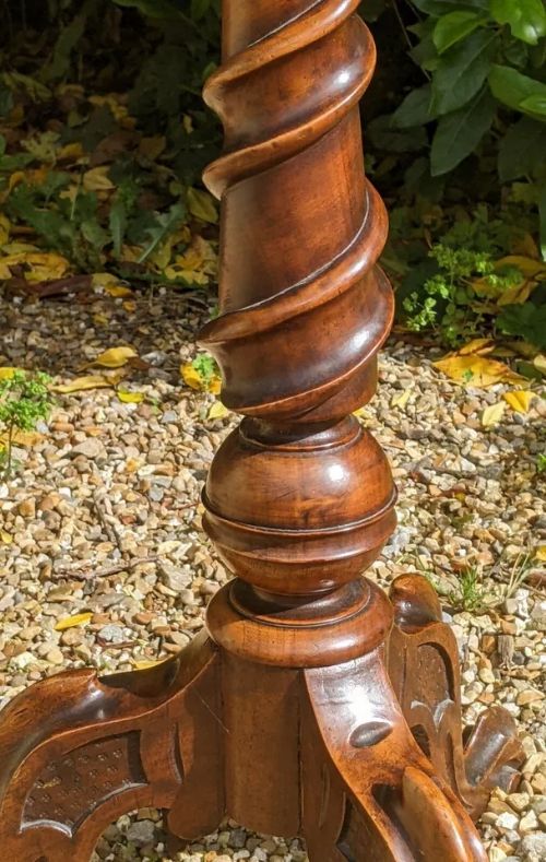 fig 1. Victorian Burr Walnut Spiral Twist Table